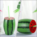Miniatyrbillede 4 af 5: 1 stk Plastik Vandmelon Formet Drikkekop Vandmelon Sippy Kop med Strå til Sommer Vandmelon Fest Tilbehør