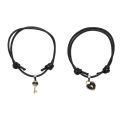 Miniatyrbillede 3 af 8: 10 stk Hjerteform armbånd Nylon reb Længde Justerbar Let Match Stilfuldt Armbånd Smykker til Par Kvinder Mænd Gave Sort