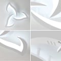 Miniatyrbilde 3 av 4: Moderne akryl bladformet 36W LED taklampe med 3 petalformede lamper, 6500K kaldhvit, egnet for soverom, stue.