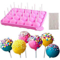 Miniatyrbillede 1 af 5: Cake Pop Form Sæt Isterningebakker Silikone Pop Kager Slik Form Gumdrop Jelly Cupcake Lollipop DIY Værktøj + 20 Pinde