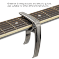 Miniatyrbilde 3 av 6: Universal høystyrke metall capo for 6-strengs akustiske og elektriske gitarer - Silver Performance Capo