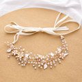 Miniatyrbilde 5 av 8: Bryllupshodebånd Rhinestone Faux Pearl Blomsterbladformet anheng Brudehodeplagg Hårtilbehør