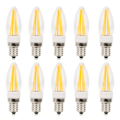 Miniatyrbilde 1 av 8: 10 stk E12 Lang Filament Pære 3W AC110V Lysekrone Taklampe Pære Varm Hvit