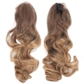 Miniatyrbilde 4 av 8: 55 cm hestehale hårforlengelser Kloklemme Langt krøllet falskt hår Gradient Lady Hårstykker Wig8T27
