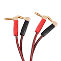 Miniatyrbilde 8 av 8: HI-FI Pure Copper Høyttalerkabel rettvinklet L Type Bananplugger Linjeledning Rød & Svart 1,8 Meter