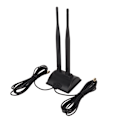 Miniatyrbilde 5 av 8: Dobbel WiFi-antenne 2.4GHz 5GHz 5.8GHz 6DBI High Gain Justerbar vinkel Magnetisk Base RP SMA hannantenne for ruter