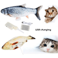 Miniatyrbild 3 av 5: Elektrisk kattleksak med kattmynta Interaktiv leksak för katt Plysch tuggleksak Simuleringsfisk kattleksak, D