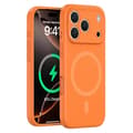 [KK] Case for iPhone 17 Pro Max Compatible with MagSafe Precision Fit PC + Liquid Silicone Protective Phone Case Fluorescent Orange iPhone 17 Pro Max