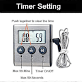 Miniatyrbild 2 av 5: 0250C Matlagningstermometer med Alarm Timer - Temperaturmätare för Kök BBQ