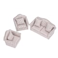 Miniatyrbillede 2 af 8: Miniature Sofasæt Simulering Blød Dukkehus Sofa Tilbehør med Puder til 3 År Gamle og Der Over