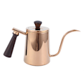 Miniatyrbilde 1 av 8: 700 ml kaffekjele 304 rustfritt stål gåsehals tut kaffedryppkanne med trehåndtak Lang tut‑Rosegull
