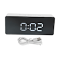 Miniatyrbild 1 av 8: LED-klocka Multifunktionell USB-driven 3 Belysningslägen Snooze Tid Celsius Fahrenheit Display Digital Väckarklocka Vit