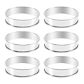 Miniatyrbillede 1 af 5: 6 stk. runde kageforme, rustfrit stål muffin tærteringe, metalforme dobbeltvalsede Cr