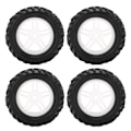 Miniatyrbilde 5 av 8: 4 stk. RC-hjul og dekksett 82mm foran og bak med flettet mønster for WLToys 144001 1/14 RC Off Road CarWhite