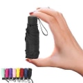 Miniatyrbillede 1 af 4: Sort mini lommeparaply med anti-UV og vandtætte funktioner