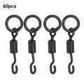 Miniatyrbillede 2 af 8: 60 stk. Universal Spinner Swivels Connector Enkeltkrog Hurtig Skift Karpefiskeri Tilbehør
