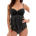 Miniatyrbilde 1 av 5: Volanger i ett stykke Shapewear-badedrakt for kvinner med polstret flat mage og ryggløst bandeau-design
