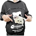 Miniatyrbillede 1 af 5: Moderigtige Hættetrøjer til Katteelskere Kvinder Kængurulomme Hættetrøjer Hund Kæledyr Pote Pullover Toppe Langærmet Lynlås Hættetrøje Sudaderas Jzz Grå M