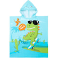 Miniatyrbild 1 av 5: Strandhandduksponcho för barn med dinosaurie-tema med söta mönster och uddedesign för pojkar och flickor