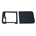 Miniatyrbillede 8 af 8: Foldbar skærm telefon beskyttende læder etui anti-scratch drop proof mobiltelefon etui til Galaxy Z Flip 5 to farver blå kohud korn