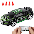 Miniatyrbillede 2 af 8: Mini RC Bil med Drikkedåse Strøm Inducering Firevejs Fjernbetjening APP Dobbelttilstand Legetøjsmodel (Sort)