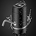 Miniatyrbild 3 av 4: Bärbar Elektrisk Vattenbehållare - Universal USB-Laddning, Bekväm Vattenpump för Vattenflaskor