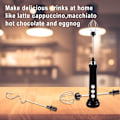 Miniatyrbilde 4 av 5: 3-i-1 USB-oppladbar elektrisk melkeskummer med 3 justerbare hastigheter og rustfrie stålmiksere - Perfekt for Latte og Cappuccino
