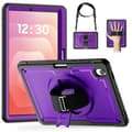 Compatible with Samsung Galaxy Tab S11 Case Hand Strap Stand PC + TPU Tablet Case with Shoulder Strap and Pen Holder Purple