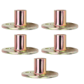 Miniatyrbilde 4 av 8: 5 stk T-mutterflens 3-hulls galvanisert jernmøbelfeste T-stykke rund basemutterM8