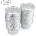 Miniatyrbild 2 av 5: 100-delade set av engångsbägare av aluminium för muffins, äggkräm, muffins och tarteletter