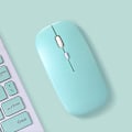 Miniatyrbillede 4 af 5: Bluebose Genopladelig Trådløs Bluetooth Mus med 3-trins DPI-justering og Lydløs Klik Kompatibel med Alle Bærbare Computere Cyan