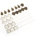 Miniatyrbillede 2 af 8: 48 stk metal rund dråbeformet vedhæng basebakke glaskupler smykker gør-det-selv-værktøjstilbehør