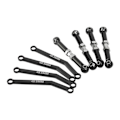 Miniatyrbild 5 av 8: 8PCS Högt Markfrigång Fram Länkar Set 1/24 Aluminiumlegering Stål Slitstark Crawler Bil Upphängnings Länkar Set för FMS Svart