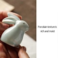 Miniatyrbild 4 av 4: Påskbordsdekorationer - Vacker bordsdekoration i glas - Påskharedekorationer Vit B