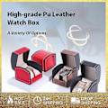 Miniatyrbild 2 av 5: Lyxig Klockbox PU Läder Armbandsur Förvaringsfodral med Flip-lock -GSL B01