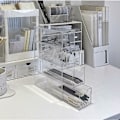 Miniatyrbild 5 av 6: Genomskinlig förvaringslåda för solglasögon - 4-lagers stapelbar organizer för kontor och sovrum