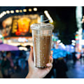 Miniatyrbild 3 av 5: Donut Sugrör Mugg - 15oz Dubbelväggig Mugg för Resor - Genomskinlig Plastmugg för Iskallt Kaffe, Smoothies, Milkshakes - Kalla & Varma Drycker