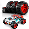 Pikkukuva 1 / 5: 4 kpl 118 mm 1/10 RC-kuorma-auton rengas 12 mm, punainen