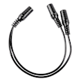 Miniatyrbillede 1 af 5: 28cm 3.5mm Hun til Dobbelt Jack Hun Y Splitter Stereo Lydkabel Sort