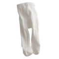 Miniatyrbillede 2 af 8: Baby Strømpebukser Strømper Varme Bløde Bomuld Ribstrikkede Søde Mønster Småbørn Pige Leggings Beige M 15 til 24 Måneder Gamle