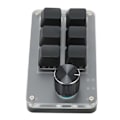 Miniatyrbilde 7 av 8: Minitastatur med 6 taster med knott RGB lyseblå bryter Kablet tilkobling Plug and Play DIY Programmerbar enhånds mekanisk tastatur
