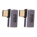 Pikkukuva 7 / 8: 2 kpl Type C uros-naaras oikea kulmaliitin 40 Gbps 90 asteen USB C -sovitin lähetyksen lataamiseen