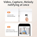 Miniatyrbild 3 av 5: Smart Video Ringklocka Hem Intercom - Högupplöst Mörkerseende Wifi Laddning Stöldskyddsringklocka
