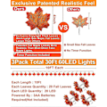 Miniatyrbild 4 av 5: 30ft Höstgirlang Höstdekorationer 60 Led Bladlampor Patenterade Realistiska Lönnlöv Batteridriven Höstdekor Höst Thanksgiving Halloween