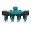 Miniatyrbillede 1 af 8: 3/4\" 4-vejs slangefordeler splitter havevanddeler hane adapter slange lukkeventil US