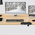 Miniatyrbillede 4 af 4: Computer Armlæn til Skrivebord, Justerbar Armstøtte Håndledsstøtte Roterende, 1 Stk. Zekai