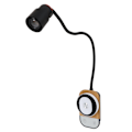 Miniatyrbillede 2 af 8: LED-læselampe sort øjenbeskyttelse LED genopladelig fjernbetjening vægmonteret lampe til soveværelse sengside sovesal