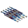 Miniatyrbillede 7 af 8: 10 stk. fræserbits i wolfram stål spiralrille fræser værktøj med belægning blå til træ PVC nylon