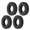 Miniatyrbillede 5 af 8: 4 stk 20 mm bredde knust sten mønster dæk til Tamiya traktor lastbil 1/14 RC bil sort