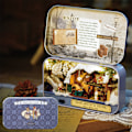 Miniatyrbild 5 av 6: DIY dockhus miniatyr kit rum med möbler och omslag handgjord jul födelsedag idé presentask